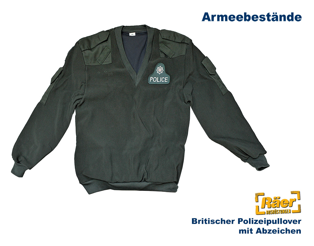 Britischer Polizeipullover, green, m. Abz. A/B