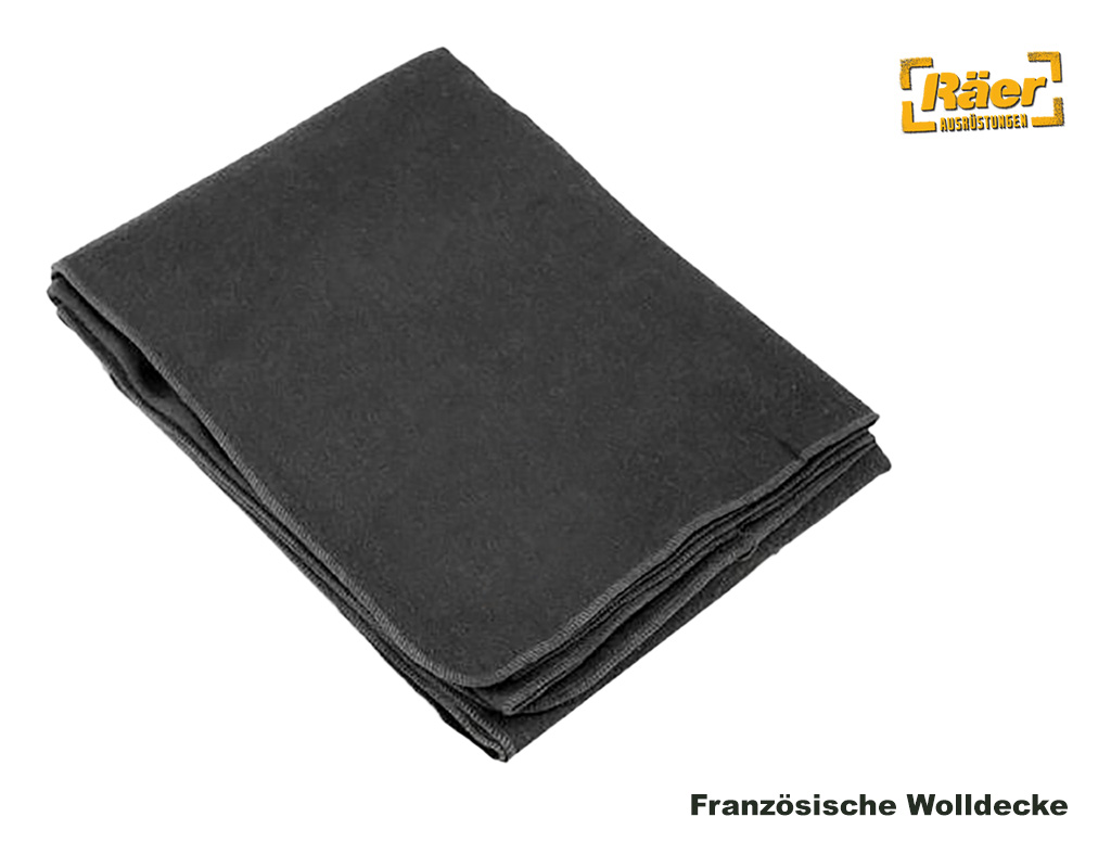 Französische Wolldecke, anthrazit, 80% W    A