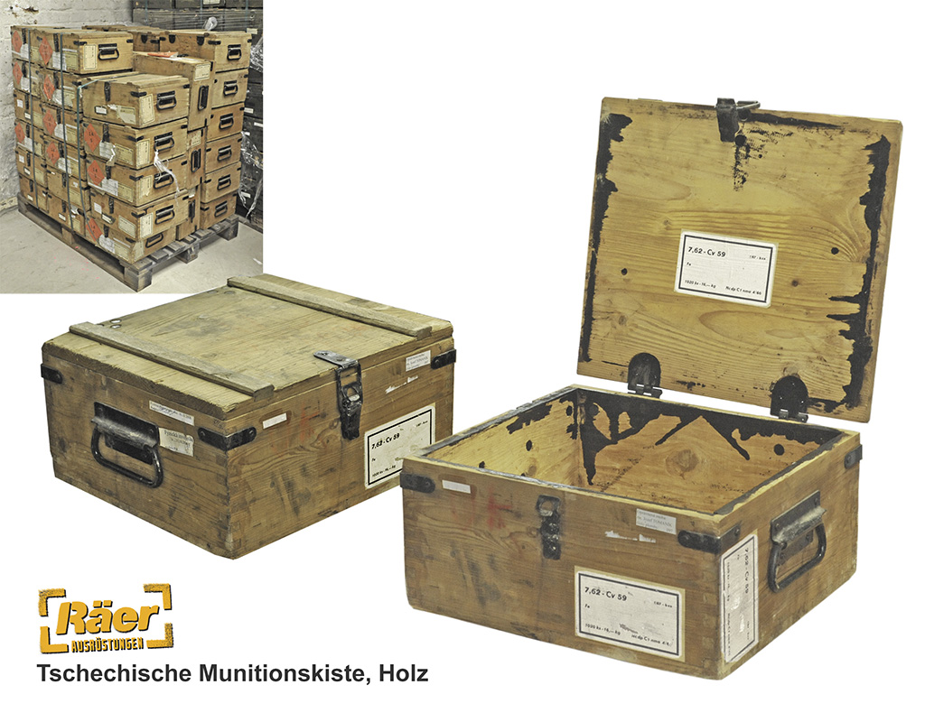 Tschechische Holzkiste, Munition, 36x32x19 cm  B