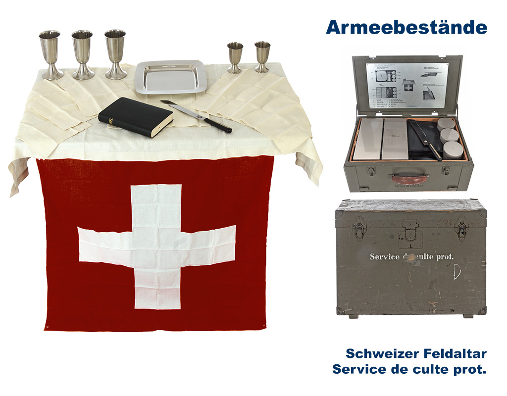 Schweizer Feldaltar faltbar in Holzkiste    B