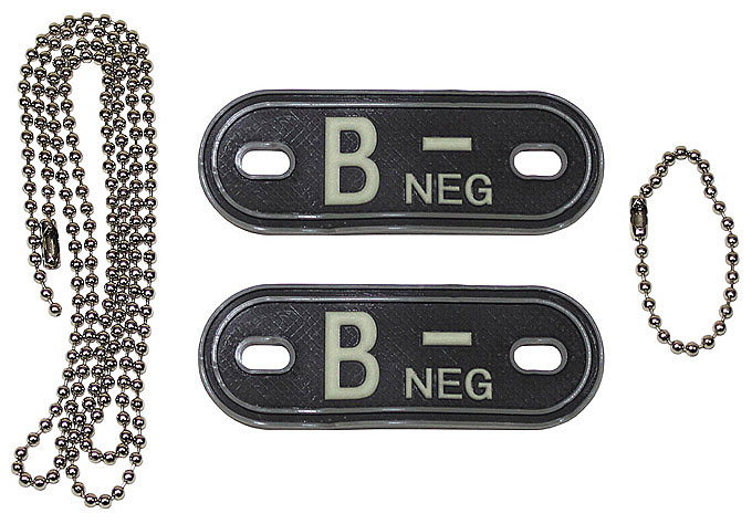 3D Blutgruppen-Tag, 2 Stück, nachtleuchtend  A