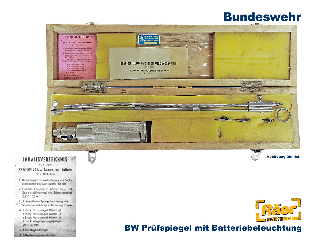 BW Hohlkörper Prüfspiegel m. Batteriebeleuchtung B