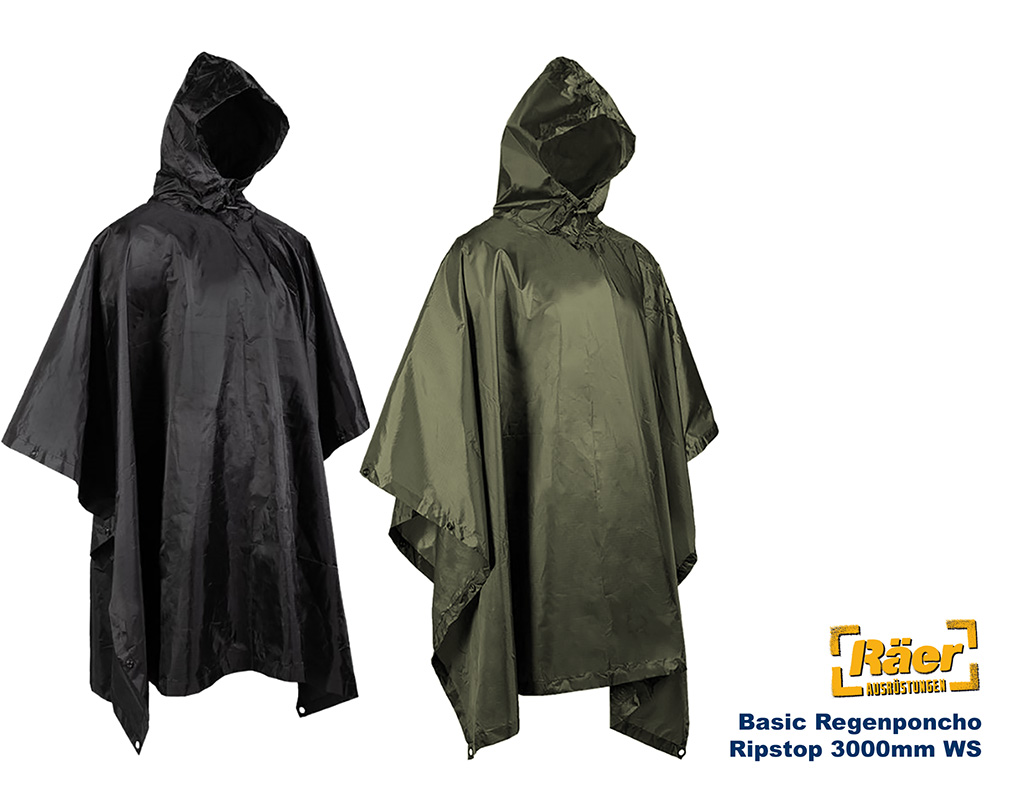 Basic Regenponcho Ripstop, 3000 mm WS, 260 g    A