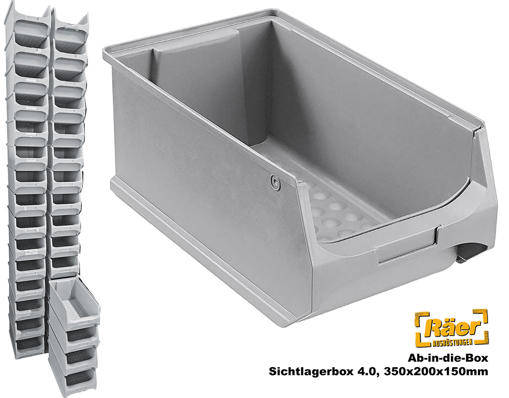 Ab-in-die-Box Sichtlagerbox4 200x350x150mm, grau B