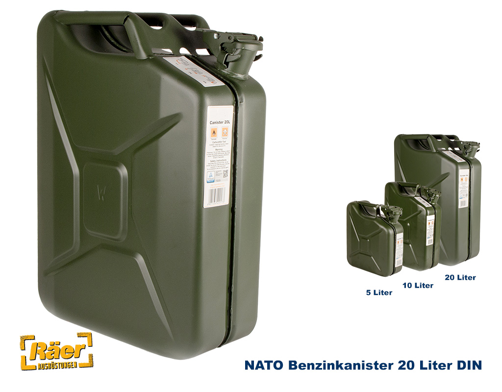 NATO Benzinkanister 20 Liter, Stahlblech A