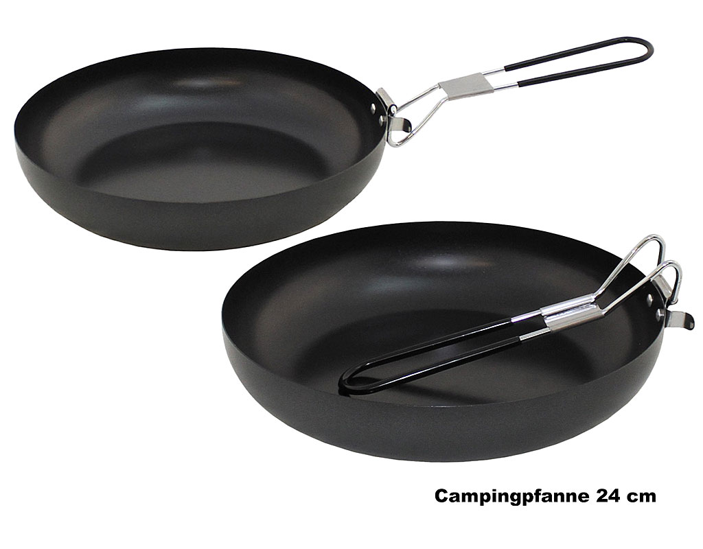 Campingpfanne mit Klappstiel 24 cm, Antihaft    A