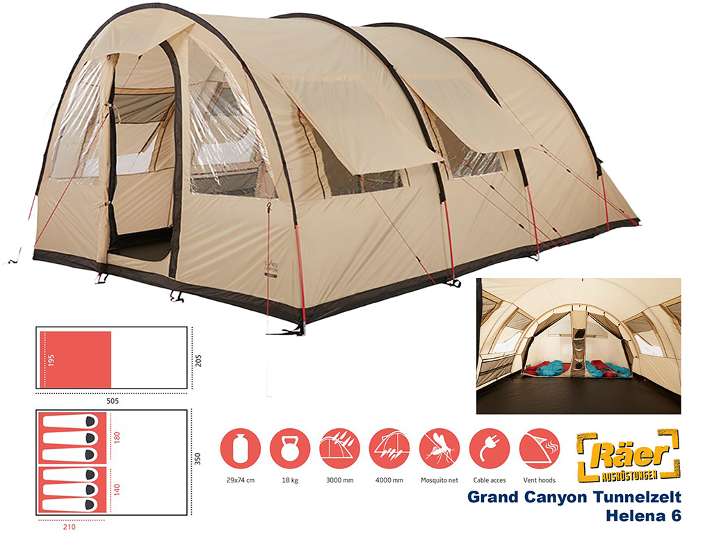 Grand Canyon Zelt Helena 6, beige    A