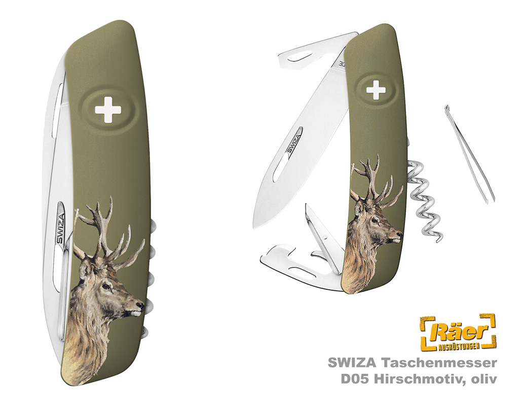 Swiza Schweizer Messer D05 Hirsch, oliv    A
