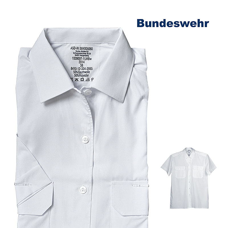 BW Dienstbluse Damen, Kurzarm, weiß    A