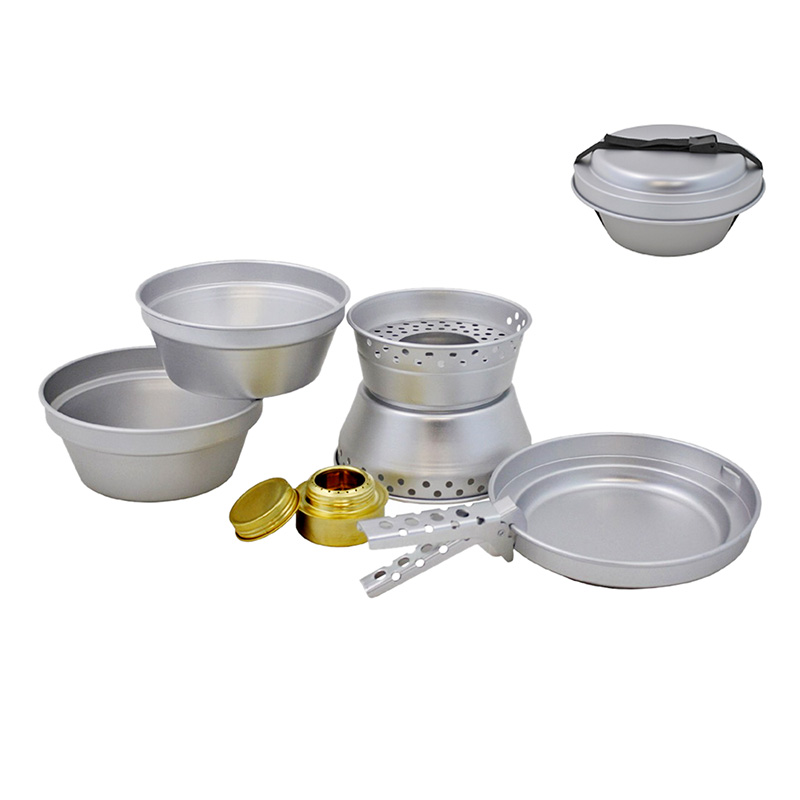 Kochset Premium, Alu, 8-teilig, mit Brenner    A
