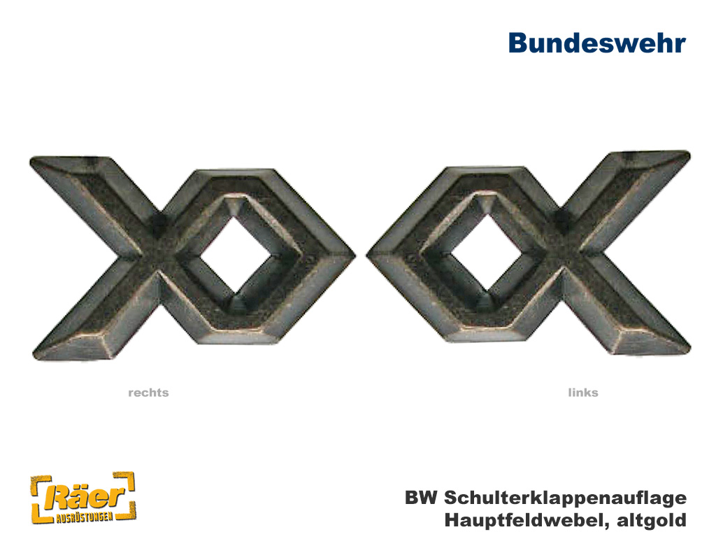 BW Dienstgrad "Hauptfeldwebel", Metall altgold   A