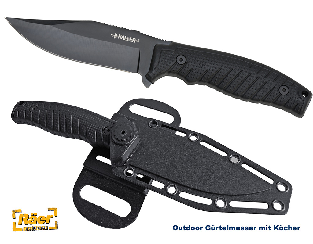 Outdoor Gürtelmesser 84760, schwarz, Köcher    A