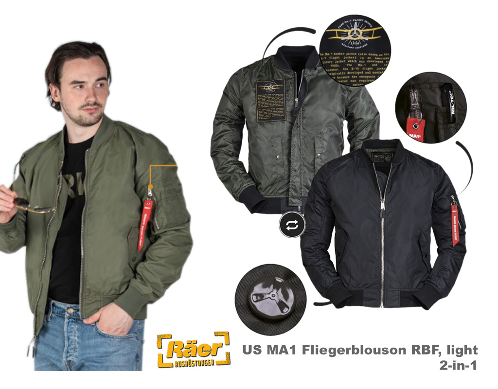 US MA1 Fliegerblouson RBF, Wende-Jacket light    A