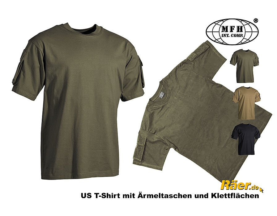 US T-Shirt mit Ärmeltaschen    A