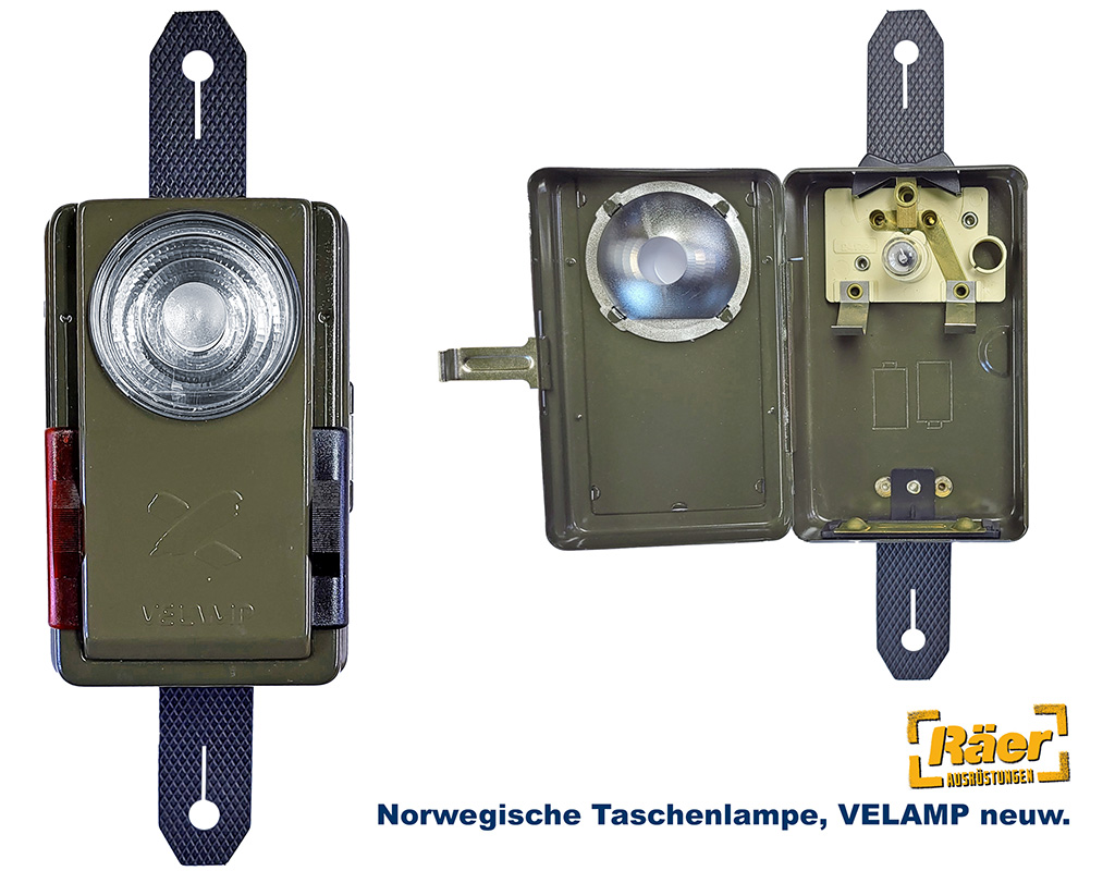 Norwegische Taschenlampe VELAMP 3 V, oliv    A/B