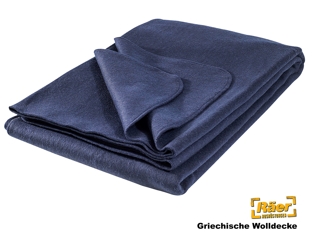 Griechische Wolldecke, blau, 80% W    A