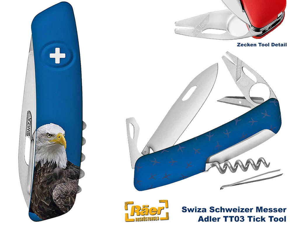 Swiza Schweizer Messer TT03 Adler, blau   A