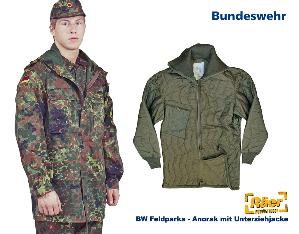BW Feldparka flecktarn + Unterziehjacke oliv A/B