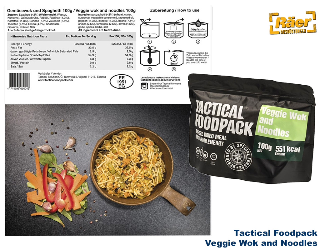 Tactical Foodpack Veggie Wok and Noodles    A