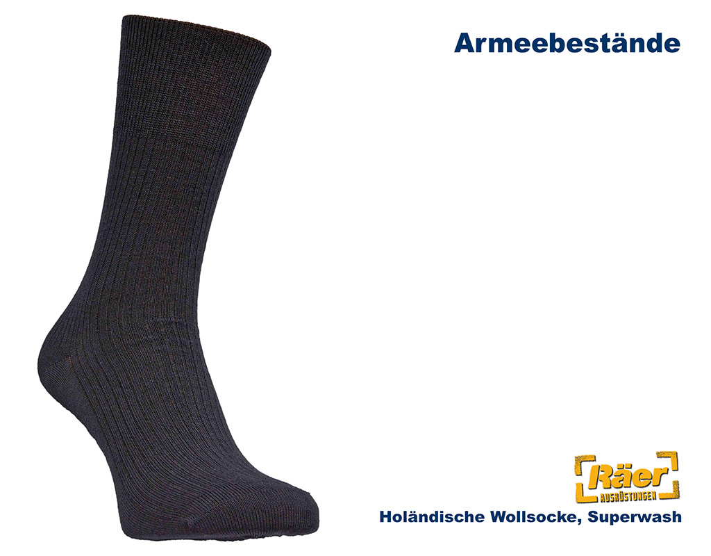 Holländische Socken Superwash, schwarz    B