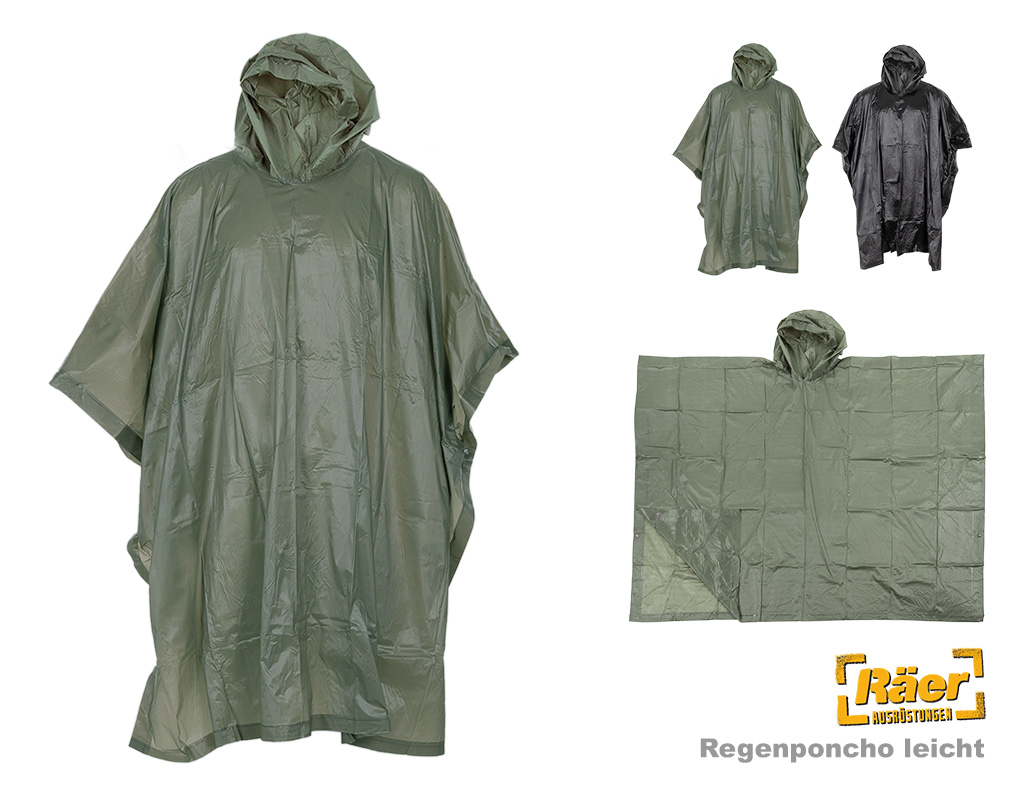 Regenponcho leicht, Vinylfolie, 0,12 mm    A