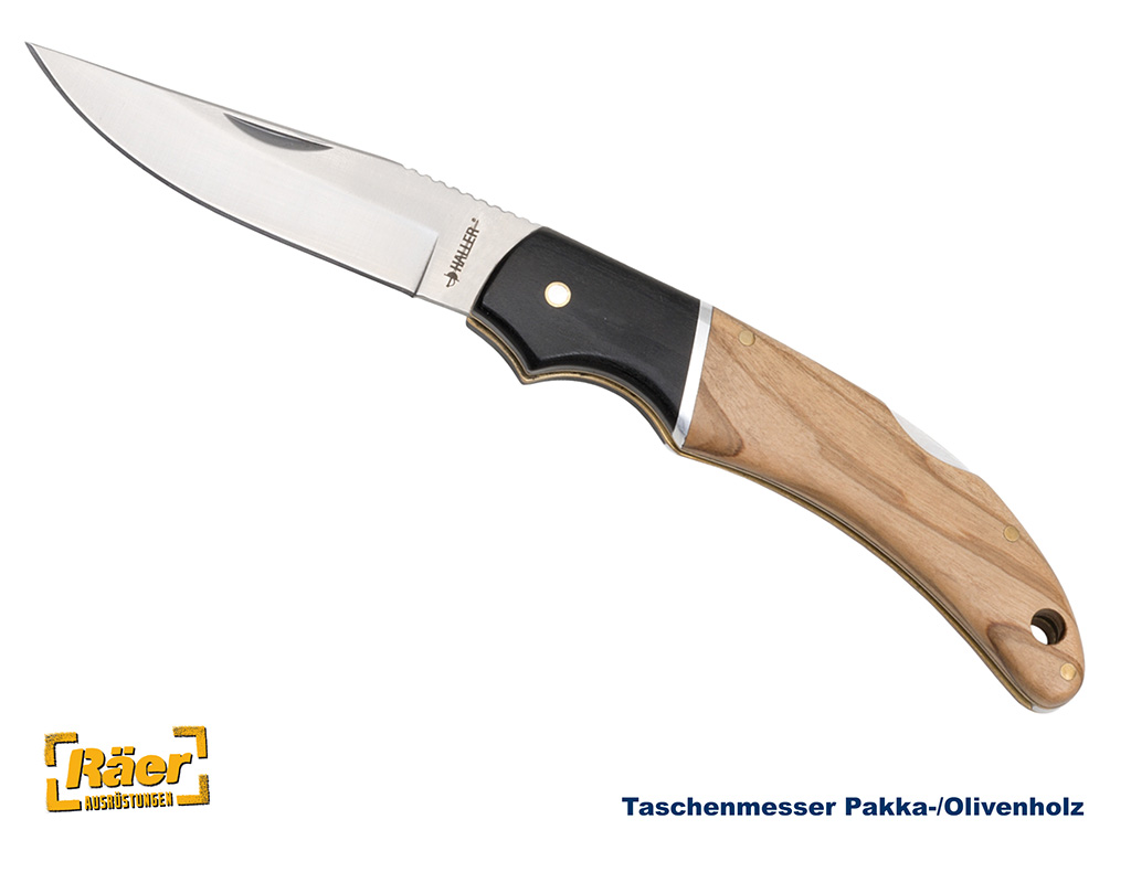 Taschenmesser Pakka-/Olivenholz, schwarz/braun   A