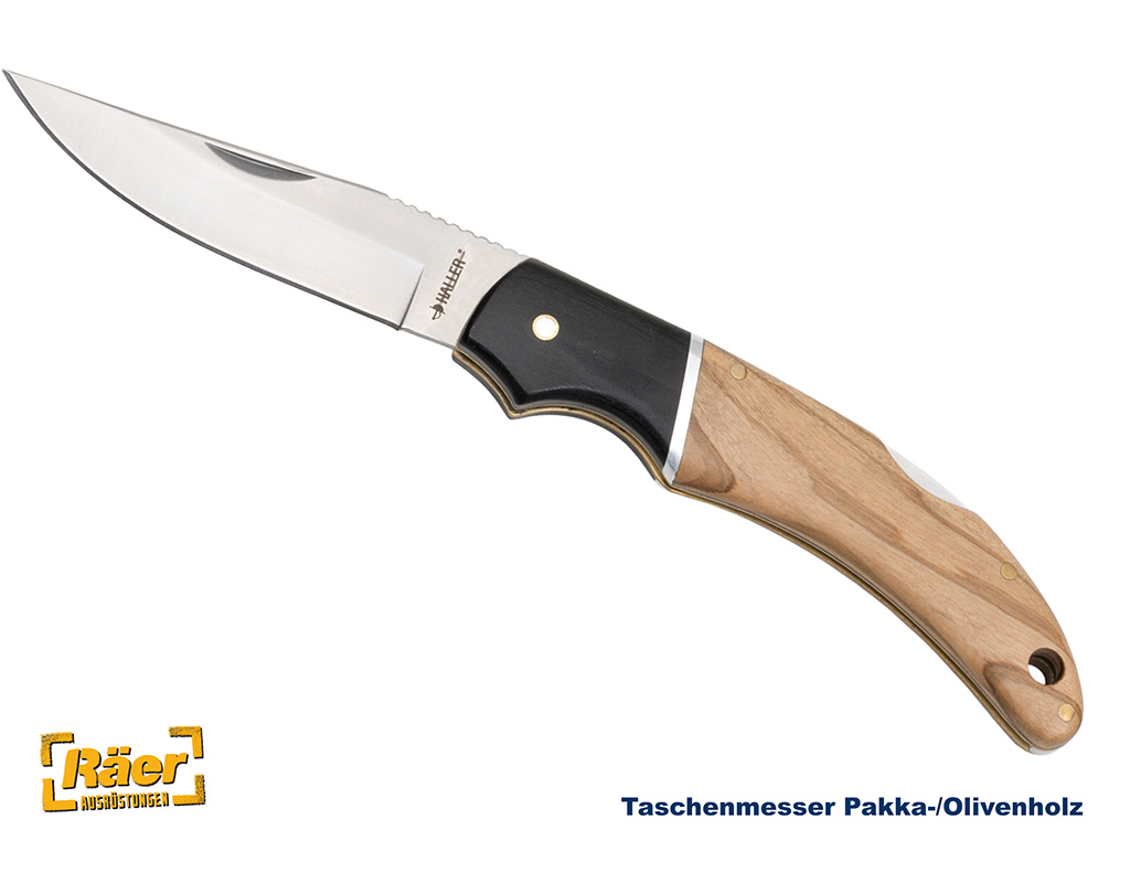 Taschenmesser Pakka-/Olivenholz, schwarz/braun   A