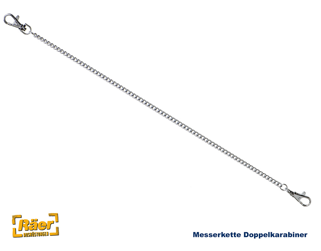 Messerkette 80111 Doppelkarabiner, silber,62cm A