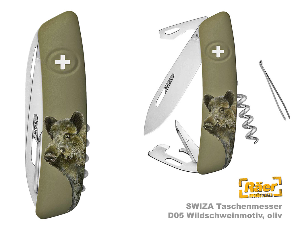 Swiza Schweizer Messer D05 Wildschwein, oliv    A