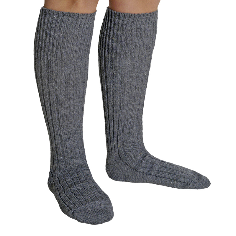 BW Stiefelsocken lang, grau, 70 % Schurwolle    A