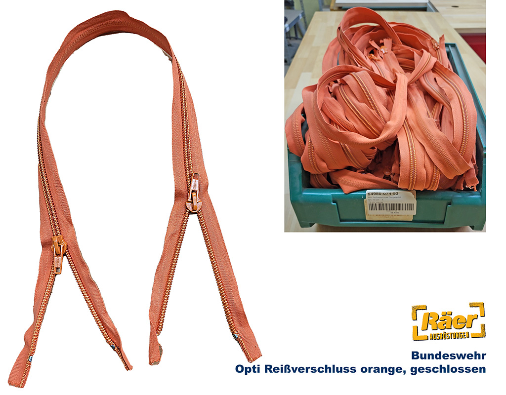 BW Reißverschluss Doppelschlitten, 74 cm, orange A