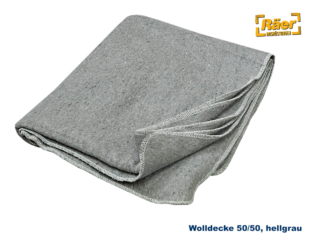 Wolldecke 50/50 hellgrau, 190 x160 cm    A/B