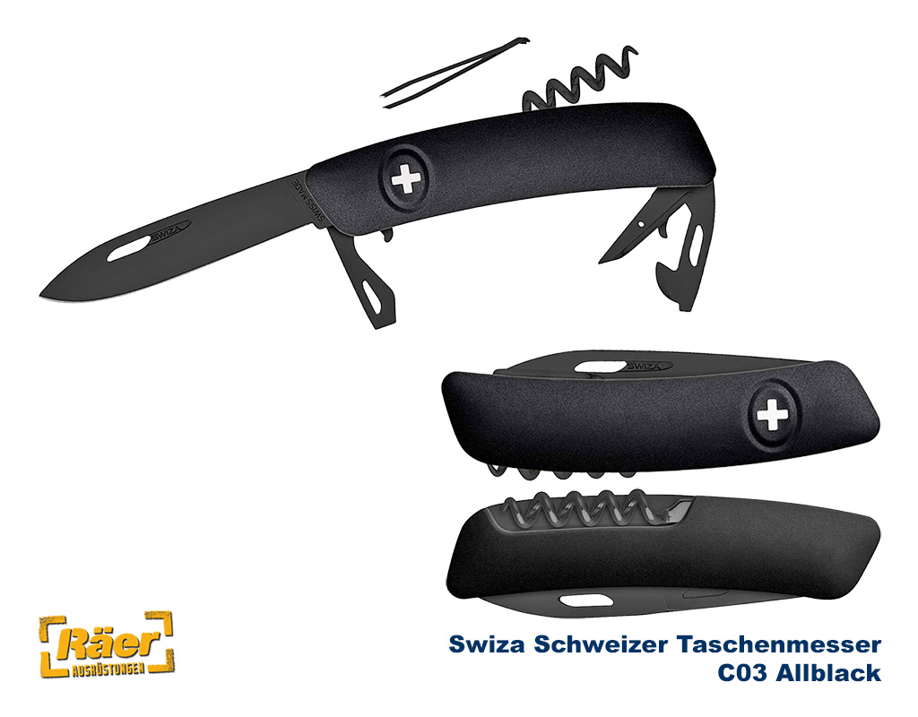 Swiza Schweizer Messer C03 All black, schwarz    A