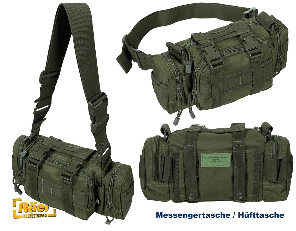 Hüft- und Schultertragetasche, oliv    A