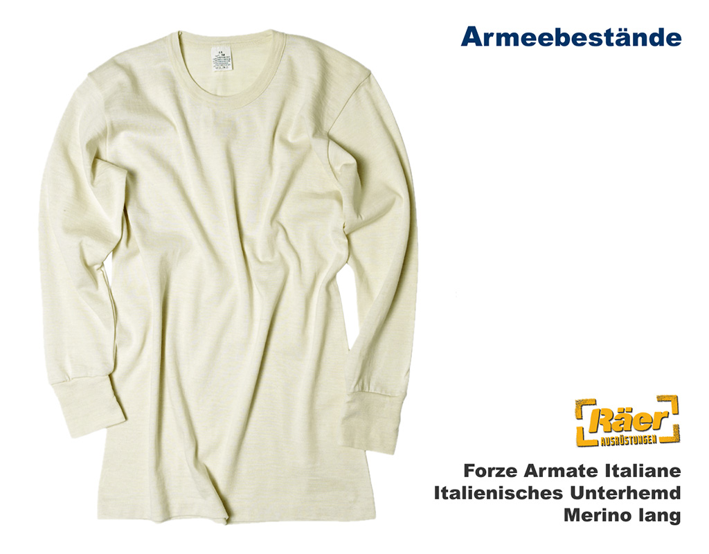 Italienisches Unterhemd Merino, Langarm... A/B