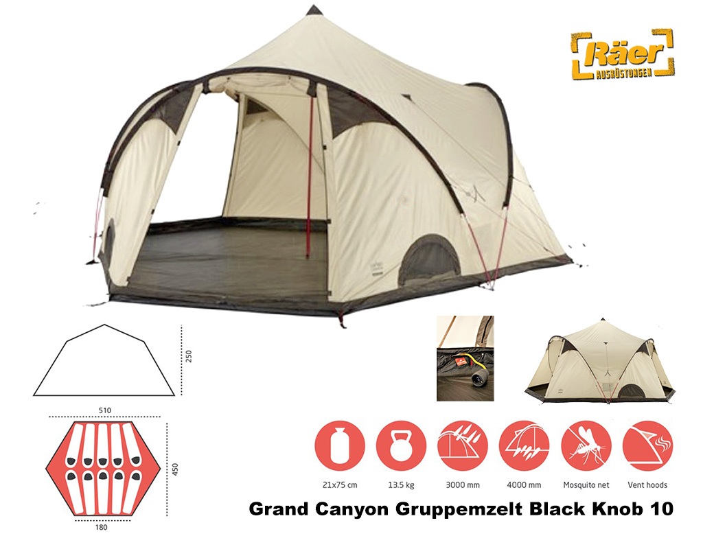 Grand Canyon Zelt 10 P. Black Knob 10 Desert    A