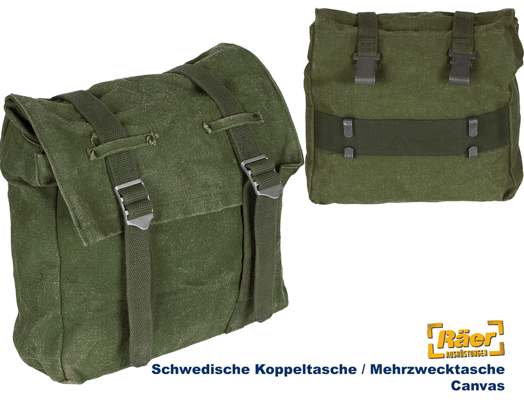 Schwedische Mehrzwecktasche, Canvas, oliv     B