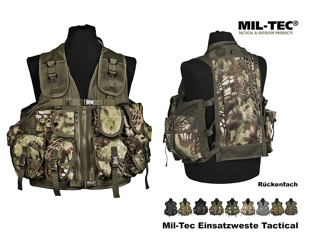Mil-Tec Einsatzweste Tactical,  9 Taschen    A