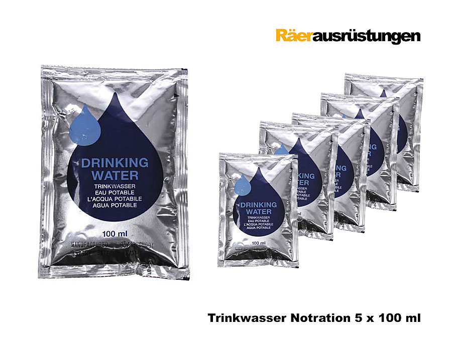 Trinkwasser Notfallration 5x100 ml    A