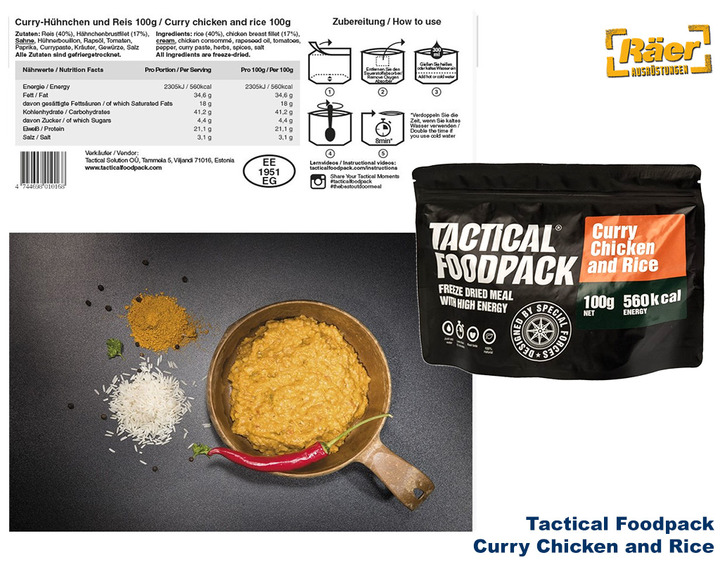 Tactical Foodpack Curry Chicken and Rice    A