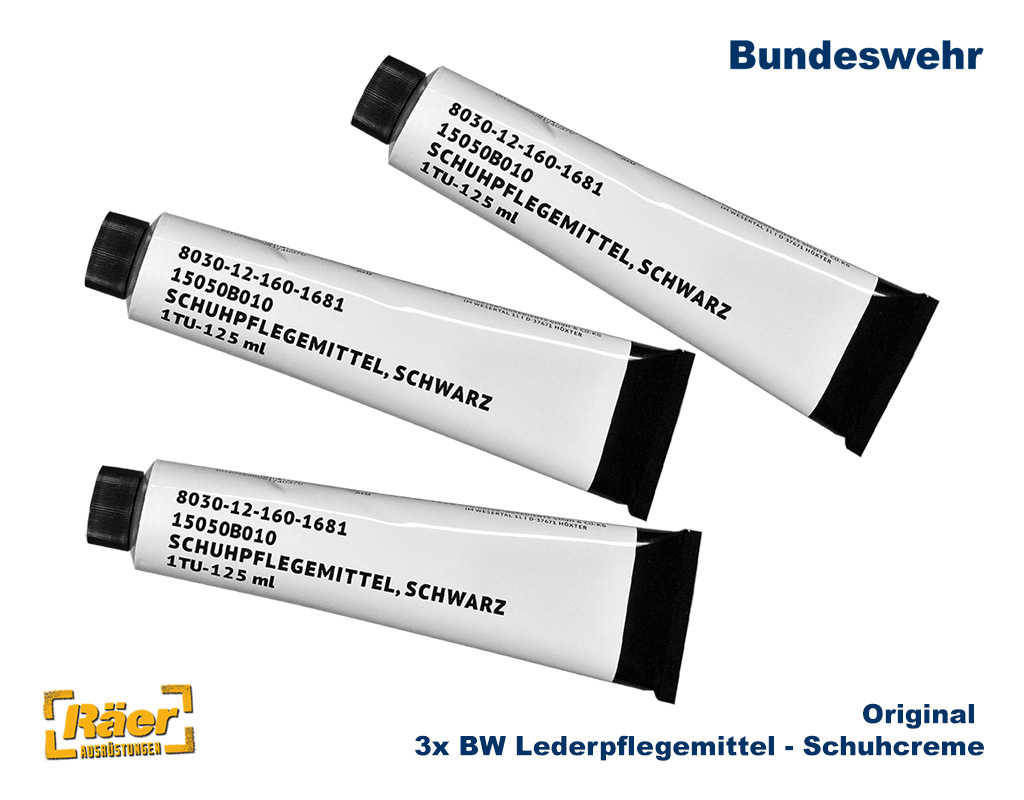 3 x BW Lederpflegemittel, 125 ml, schwarz, HSL   A