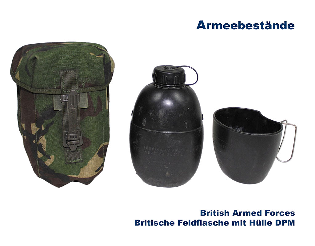 Britische Feldflasche m Tasse + Tasche DPM-wl    B