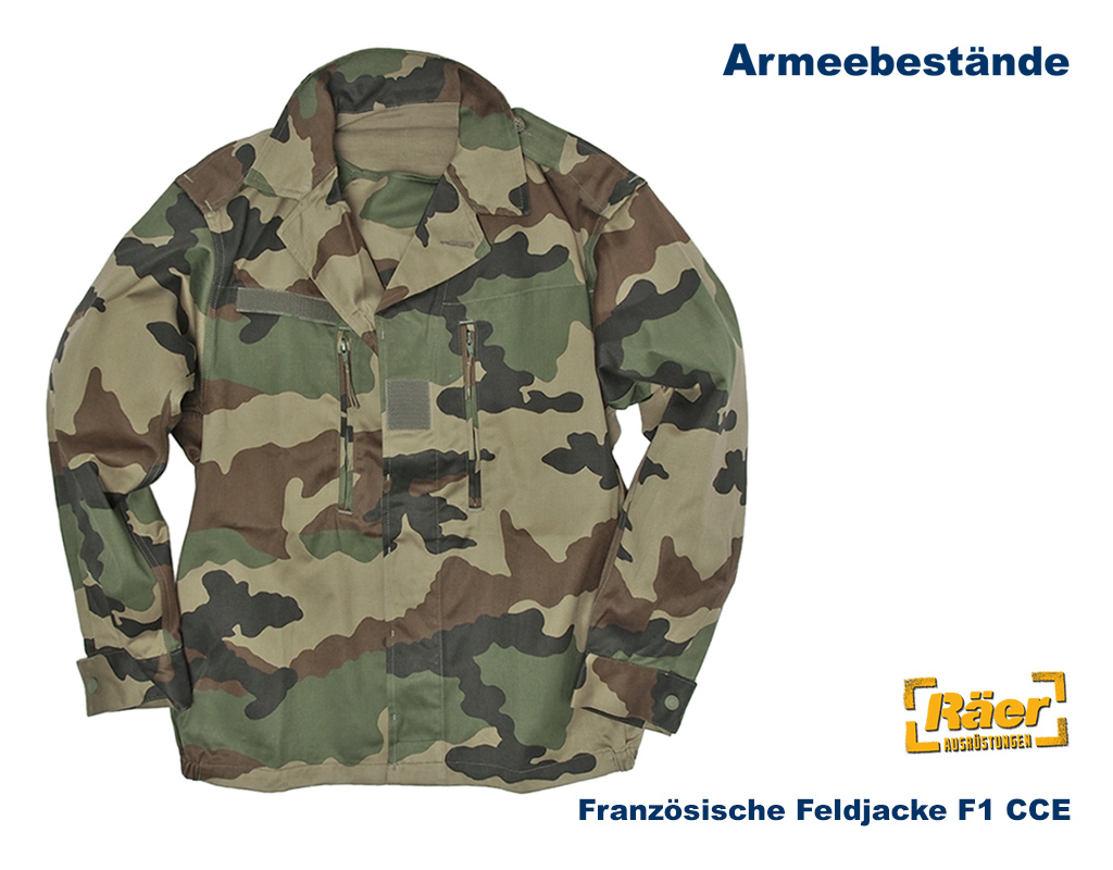 Französische Feldjacke F2, tarn, Original    A/B