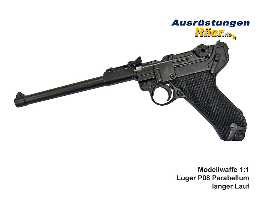 Modellwaffe Pistole Luger P08, langer Lauf    A