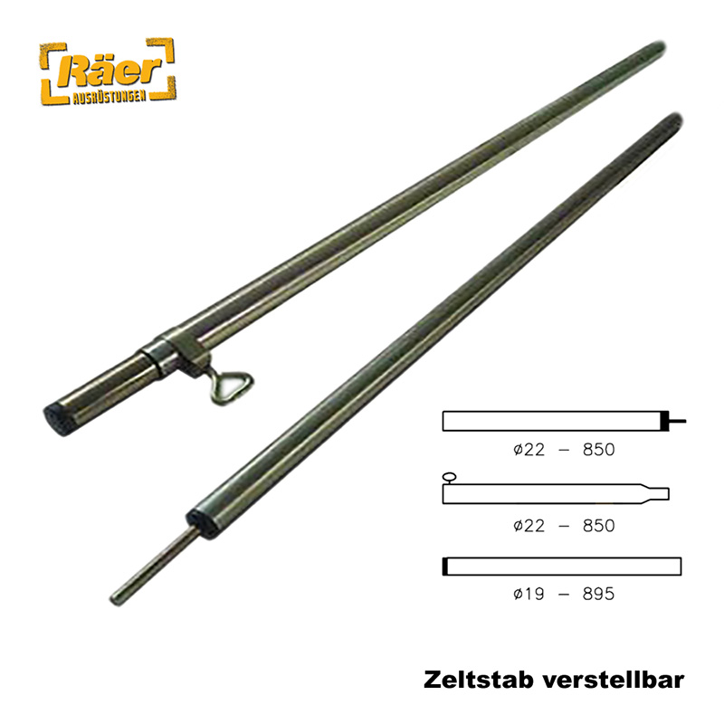 Zeltstab verstellbar, 22/19 mm, 180-250cm    A