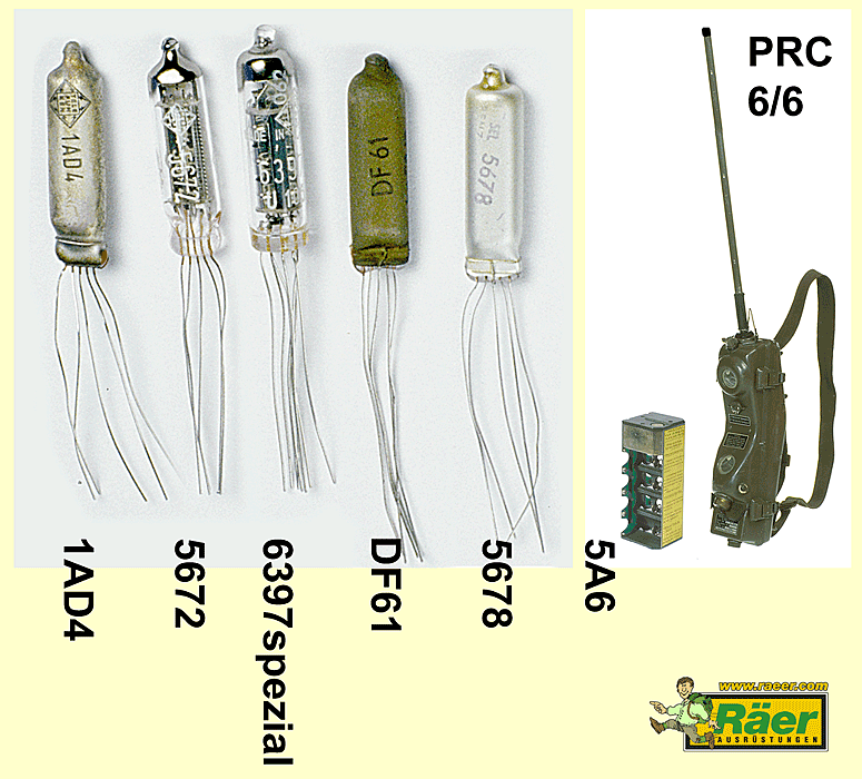 BW Funkgerät SEL PRC6/6, Ersatzröhren... A