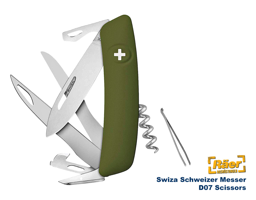 Swiza Schweizer Messer D07 Scissors. oliv    A