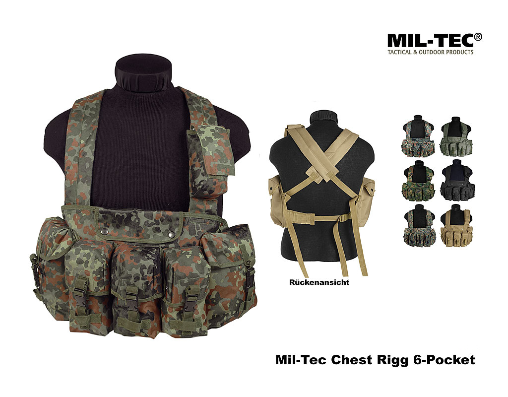 Mil-Tec Chest-Rig 6-Pocket, Einsatzweste    A