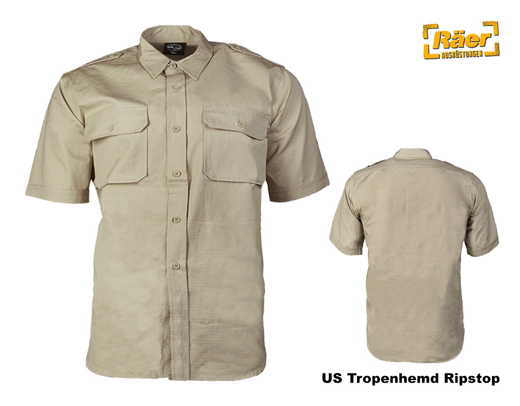 US Tropenhemd 1/2 Arm, Ripstop-Baumwolle    A