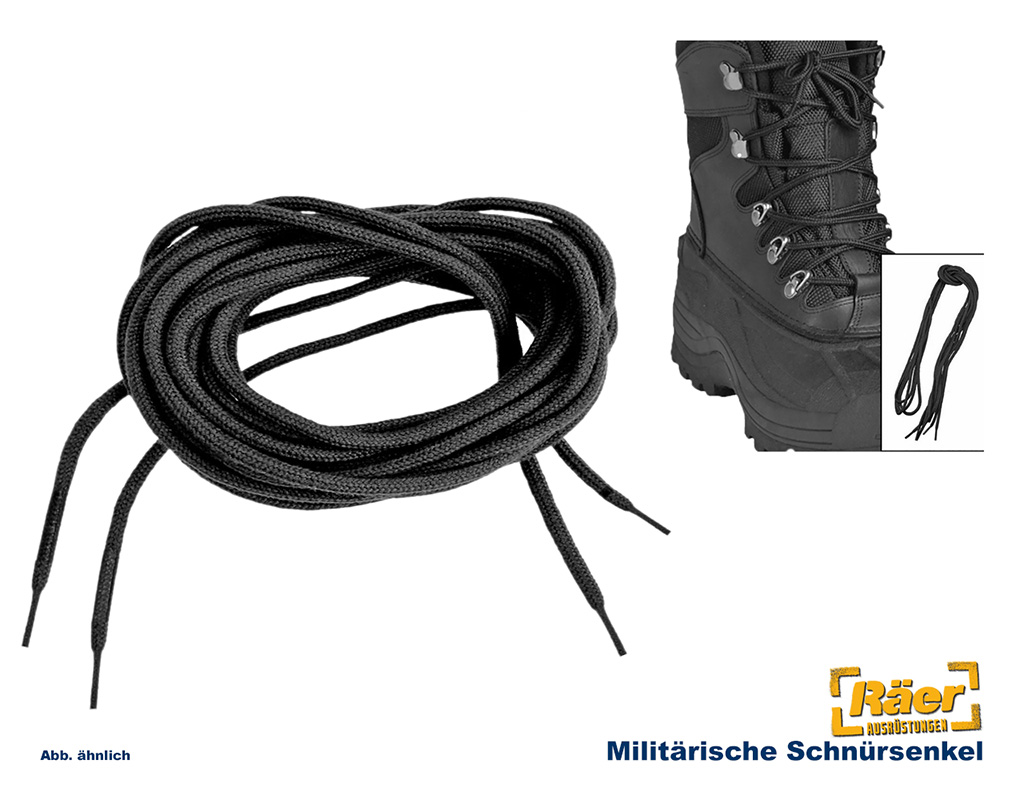 Militärische Schnürsenkel, schwarz (BW)    A